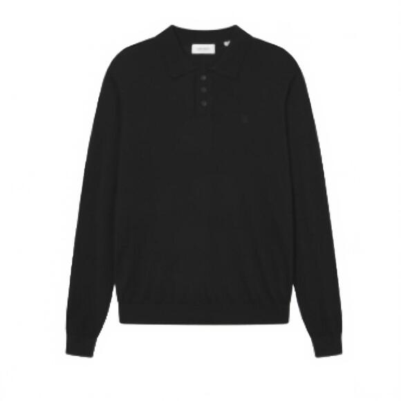 NEW LES DEUX men's greyson knit polo in black